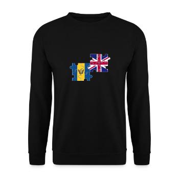 Barbados UK Flagge Britisch Barbados - Unisex Pullover - Schwarz - Vorne - Alina (178cm) & Michal (187cm)