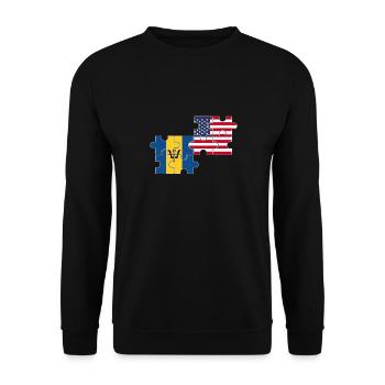 Barbados USA Flagge Amerikanisch Barbados - Unisex Pullover - Schwarz - Vorne - Alina (178cm) & Michal (187cm)