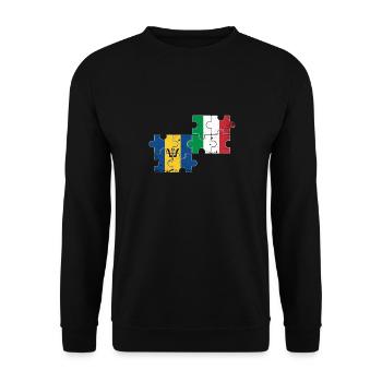 Barbade Italie Vintage Flag Barbadien - Sweat-shirt Unisexe - noir - Devant - Alina (178cm) & Michal (187cm)