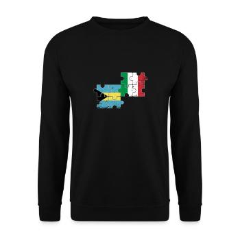 Bahamas Italien Vintage Flagge Bahamaer - Unisex Pullover - Schwarz - Vorne - Alina (178cm) & Michal (187cm)