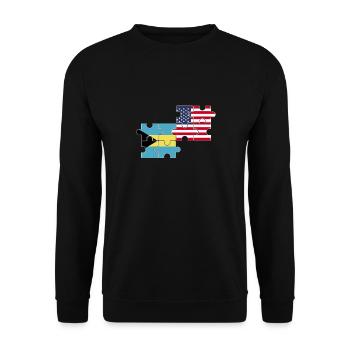 Bahamas USA Flag Bahamiens américains - Sweat-shirt Unisexe - noir - Devant - Alina (178cm) & Michal (187cm)
