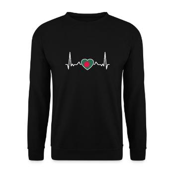 Bangladesh Heartbeat Bangladeshi Flag - Unisex Sweatshirt - black - Front - Alina (178cm) & Michal (187cm)