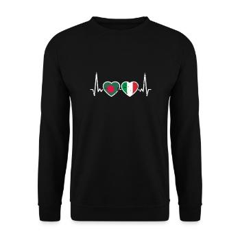 Bangladesh Italie Vintage Heartbeat Flag - Sweat-shirt Unisexe - noir - Devant - Alina (178cm) & Michal (187cm)