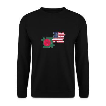 Bangladesh USA Flag American Bangladesh - Unisex Sweatshirt - black - Front - Alina (178cm) & Michal (187cm)