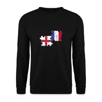 Angleterre France Vintage Drapeau Anglais - Sweat-shirt Unisexe - noir - Devant - Alina (178cm) & Michal (187cm)