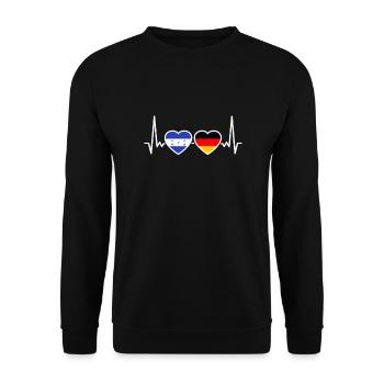 Honduras Allemagne Heartbeat Flag Hondurien - Sweat-shirt Unisexe - noir - Devant - Alina (178cm) & Michal (187cm)