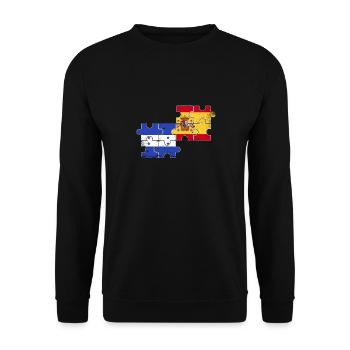 Honduras Espagne Drapeau d’époque Espagnol Hondurien - Sweat-shirt Unisexe - noir - Devant - Alina (178cm) & Michal (187cm)
