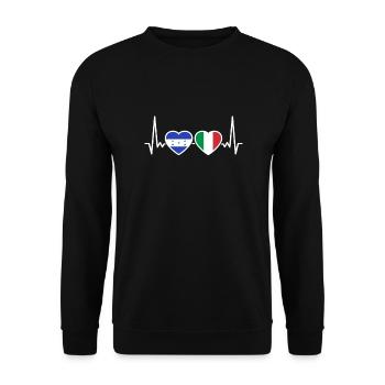 Honduras Italie battement de cœur drapeau hondurien - Sweat-shirt Unisexe - noir - Devant - Alina (178cm) & Michal (187cm)