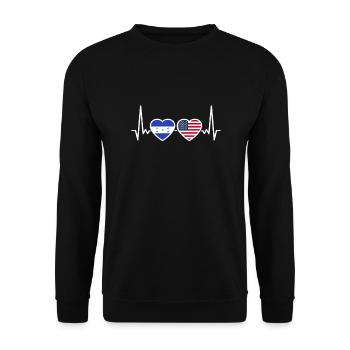 Honduras USA Heartbeat Flag Honduran - Unisex Sweatshirt - black - Front - Alina (178cm) & Michal (187cm)