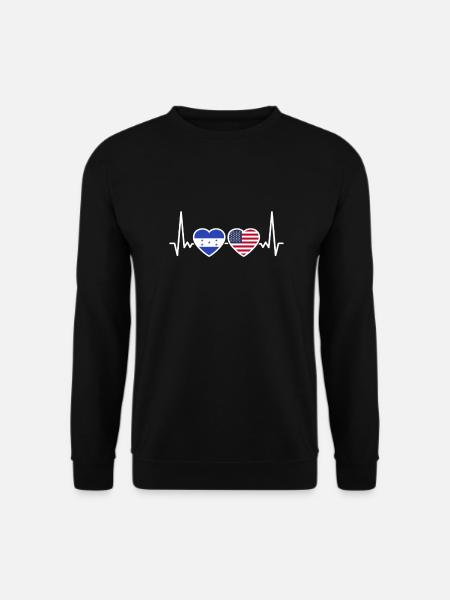 Honduras USA Heartbeat Flag Honduran - Unisex Sweatshirt - black