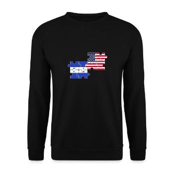 Honduras USA Flag Hondurien américain - Sweat-shirt Unisexe - noir - Devant - Alina (178cm) & Michal (187cm)