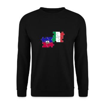 Haïti Italie Drapeau Italien Haïtien - Sweat-shirt Unisexe - noir - Devant - Alina (178cm) & Michal (187cm)