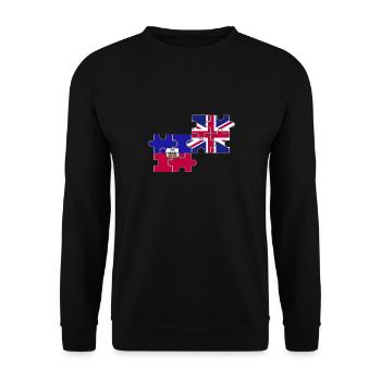 Haiti UK Flag British Haitian - Unisex Sweatshirt - black - Front - Alina (178cm) & Michal (187cm)