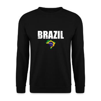 Brazil Brazil Map Flag Brazilian - Unisex Sweatshirt - black - Front - Alina (178cm) & Michal (187cm)