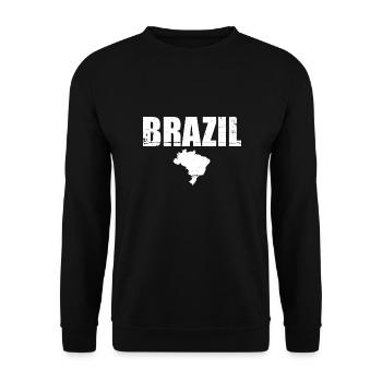 Brazil Brazil Map Flag Brazilian - Unisex Sweatshirt - black - Front - Alina (178cm) & Michal (187cm)