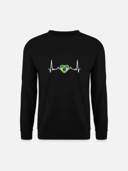 Brazil heartbeat Brazilian Brazilians - Unisex Sweatshirt - black