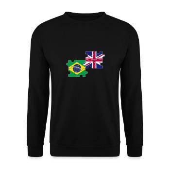 Brasilien UK Flagge Britisch Brasilianisch - Unisex Pullover - Schwarz - Vorne - Alina (178cm) & Michal (187cm)