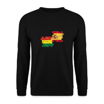 Bolivie Espagne Vintage Flag Boliviens - Sweat-shirt Unisexe - noir - Devant - Alina (178cm) & Michal (187cm)