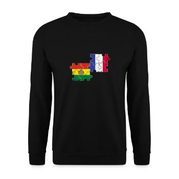 Bolivie France Drapeau Boliviens - Sweat-shirt Unisexe - noir - Devant - Alina (178cm) & Michal (187cm)