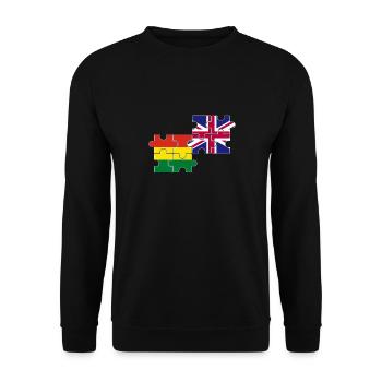 Bolivie Drapeau du Royaume-Uni Bolivien - Sweat-shirt Unisexe - noir - Devant - Alina (178cm) & Michal (187cm)