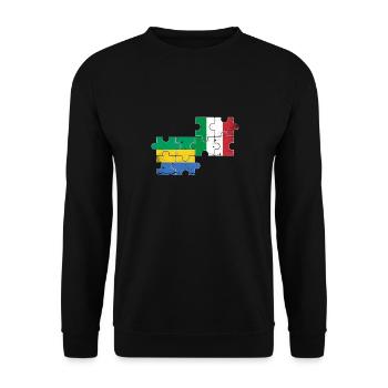 Gabon Italie Vintage Drapeau Italien Gabonais - Sweat-shirt Unisexe - noir - Devant - Alina (178cm) & Michal (187cm)