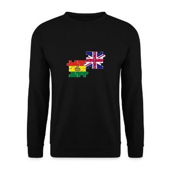 Bolivien UK Flagge Britisch Bolivianisch - Unisex Pullover - Schwarz - Vorne - Alina (178cm) & Michal (187cm)