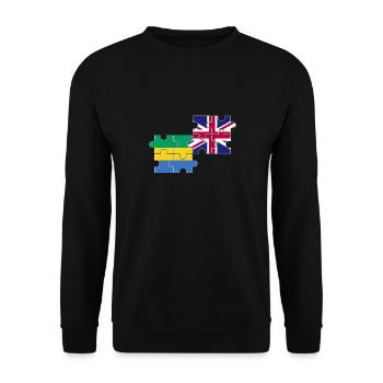 Gabon Drapeau du Royaume-Uni Gabonais britannique - Sweat-shirt Unisexe - noir - Devant - Alina (178cm) & Michal (187cm)
