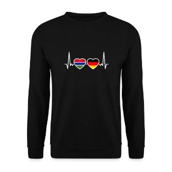 Gambie Allemagne Heartbeat Flag Gambie - Sweat-shirt Unisexe - noir - Devant - Alina (178cm) & Michal (187cm)