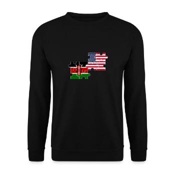 Kenya USA Flag Américain Kenyan - Sweat-shirt Unisexe - noir - Devant - Alina (178cm) & Michal (187cm)