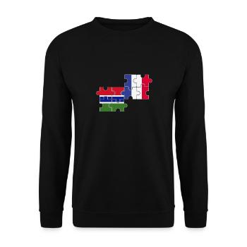 Gambie France Drapeau Français Gambien - Sweat-shirt Unisexe - noir - Devant - Alina (178cm) & Michal (187cm)