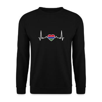 Gambie battement de cœur Drapeau gambien - Sweat-shirt Unisexe - noir - Devant - Alina (178cm) & Michal (187cm)