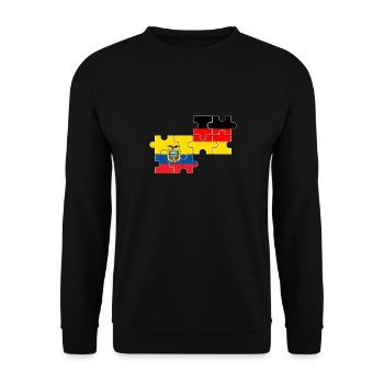 Ecuador Deutschland Flagge Deutsch Ecuadorianer - Unisex Pullover - Schwarz - Vorne - Alina (178cm) & Michal (187cm)