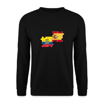 Equateur Espagne Drapeau Espagnols Équatoriens - Sweat-shirt Unisexe - noir - Devant - Alina (178cm) & Michal (187cm)