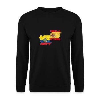 Equateur Espagne Drapeau Vintage Espagnols - Sweat-shirt Unisexe - noir - Devant - Alina (178cm) & Michal (187cm)
