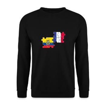 Equateur France Drapeau Français Équatoriens - Sweat-shirt Unisexe - noir - Devant - Alina (178cm) & Michal (187cm)