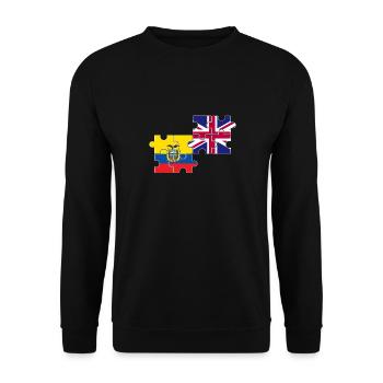 Ecuador UK Flagge Britisch Ecuadorianisch - Unisex Pullover - Schwarz - Vorne - Alina (178cm) & Michal (187cm)