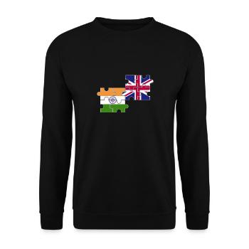 India UK Flag British Indian - Unisex Sweatshirt - black - Front - Alina (178cm) & Michal (187cm)