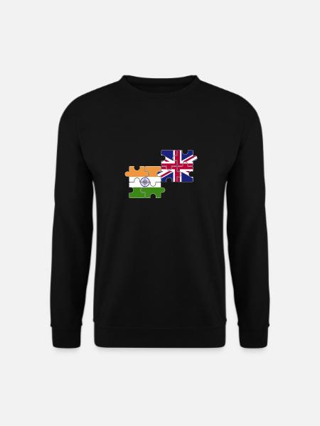 India UK Flag British Indian - Unisex Sweatshirt - black