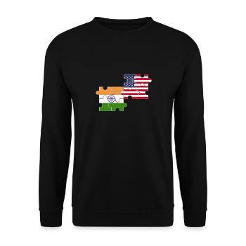 Inde États-Unis Drapeau Indien d’Amérique - Sweat-shirt Unisexe - noir - Devant - Alina (178cm) & Michal (187cm)