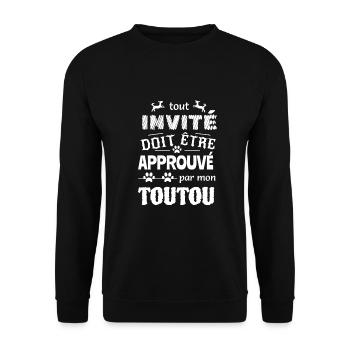 Tout invité doit être approuvé par mon toutou - Sweat-shirt Unisexe - noir - Devant - Alina (178cm) & Michal (187cm)