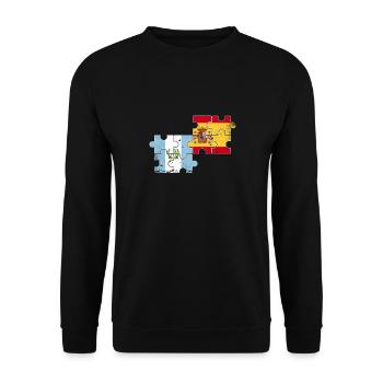 Guatemala Espagne Drapeau Vintage Guatémaltèque - Sweat-shirt Unisexe - noir - Devant - Alina (178cm) & Michal (187cm)