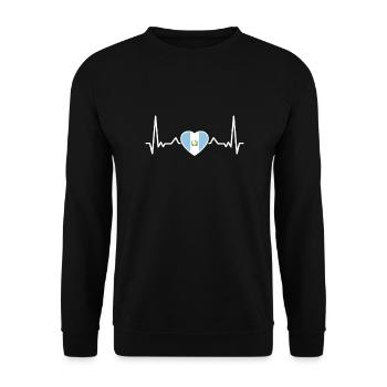 Battement de cœur du Guatemala Drapeau guatémaltèque - Sweat-shirt Unisexe - noir - Devant - Alina (178cm) & Michal (187cm)