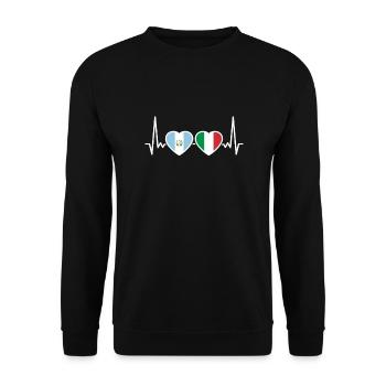 Guatemala Italy Heartbeat Flag Guatemala - Unisex Sweatshirt - black - Front - Alina (178cm) & Michal (187cm)
