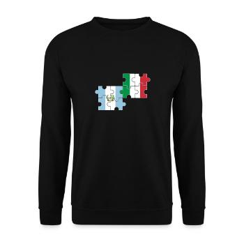 Guatemala Italie Drapeau Italien Guatémaltèque - Sweat-shirt Unisexe - noir - Devant - Alina (178cm) & Michal (187cm)