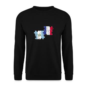 Guatemala France Vintage Flag Guatemalan - Unisex Sweatshirt - black - Front - Alina (178cm) & Michal (187cm)