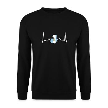 Guatemala Vintage Card Heartbeat Flag - Sweat-shirt Unisexe - noir - Devant - Alina (178cm) & Michal (187cm)