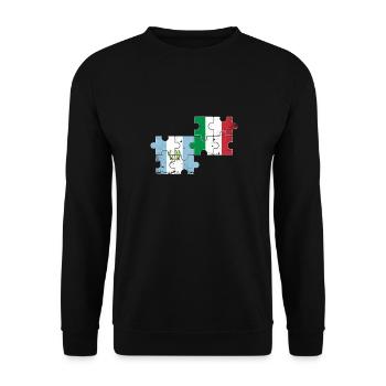 Guatemala Italy Vintage Heartbeat Flag - Unisex Sweatshirt - black - Front - Alina (178cm) & Michal (187cm)