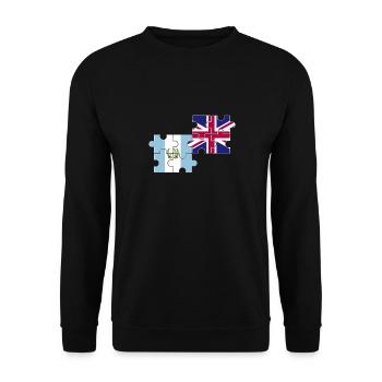 Guatemala UK Flag British Guatemalan - Unisex Sweatshirt - black - Front - Alina (178cm) & Michal (187cm)