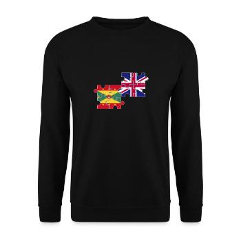 Grenada UK Flagge Britische Grenadier - Unisex Pullover - Schwarz - Vorne - Alina (178cm) & Michal (187cm)