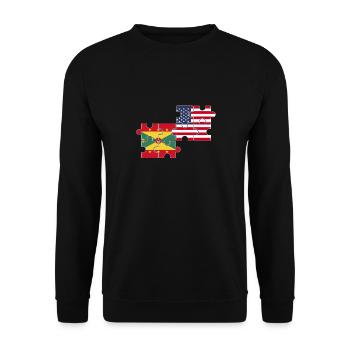 Grenada USA Flagge Amerikanisch Grenadisch - Unisex Pullover - Schwarz - Vorne - Alina (178cm) & Michal (187cm)